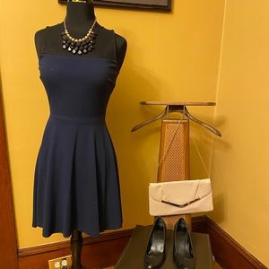 Black and Blue Evening Dress